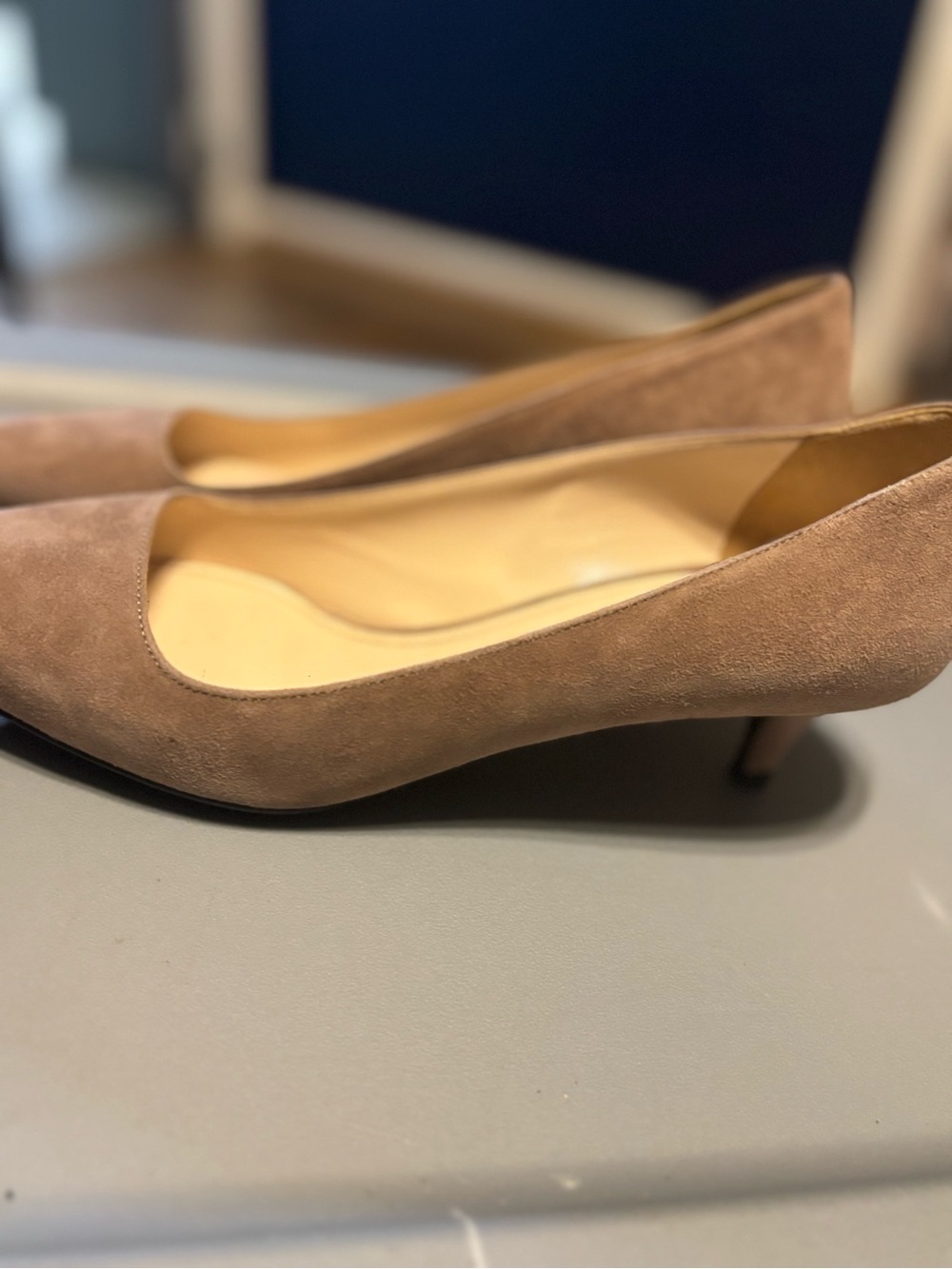 Prada Taupe Suede Pointed Pumps - Picture 4 of 6